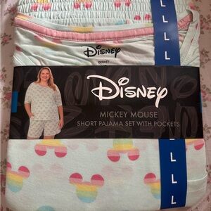 Disney Mickey Mouse Rainbow Pajama Set - White and Pink